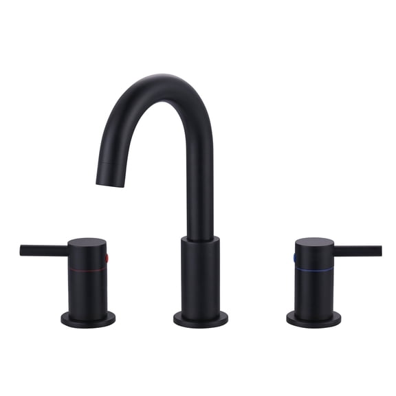 Wowow 2-Handle 3 Hole Widespread Bathroom Sink Faucet in Brushed Nickel,Fit for 6inch and 9inch Sink with Pop UP Drain