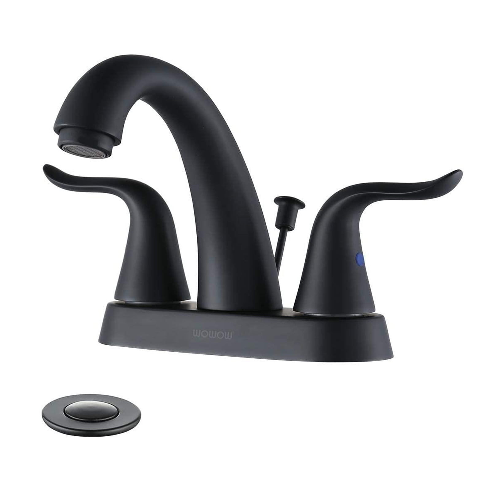 Wowow 2 Handle 4 inch Centerset Bathroom Basin Faucets in Black