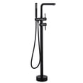 thumbnail image 1 of Wowow 2-Handle Freestanding Tub Faucet with Handshower and Longer Spout in Matte Black, 1 of 9