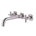 thumbnail image 1 of Wowow 2 Handle Wall Mount Bathroom Faucet and Rough-in Valve Included, 1 of 8