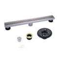 thumbnail image 1 of Wowow 24 Inch Shower Linear Drain, 304 Stainless Steel Shower Floor Drain with Grate Removable, Rectangular Floor Drain with Accessories, 1 of 6
