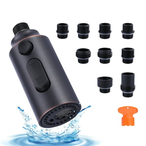 Wowow 3-Function Kitchen Faucet Spray Head Replacement in Brushed Nickel