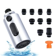 Wowow 3-Function Kitchen Faucet Spray Head Replacement in Polished Chrome