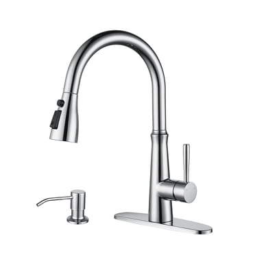 Kitchen Faucet With Sprayer And Soap Dispenser
