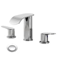 thumbnail image 1 of Wowow 3 Hole 8 in. Widespread Double Handle High Arc Bathroom Faucet with Drain Kit Included and Supply Line in Chrome, 1 of 8