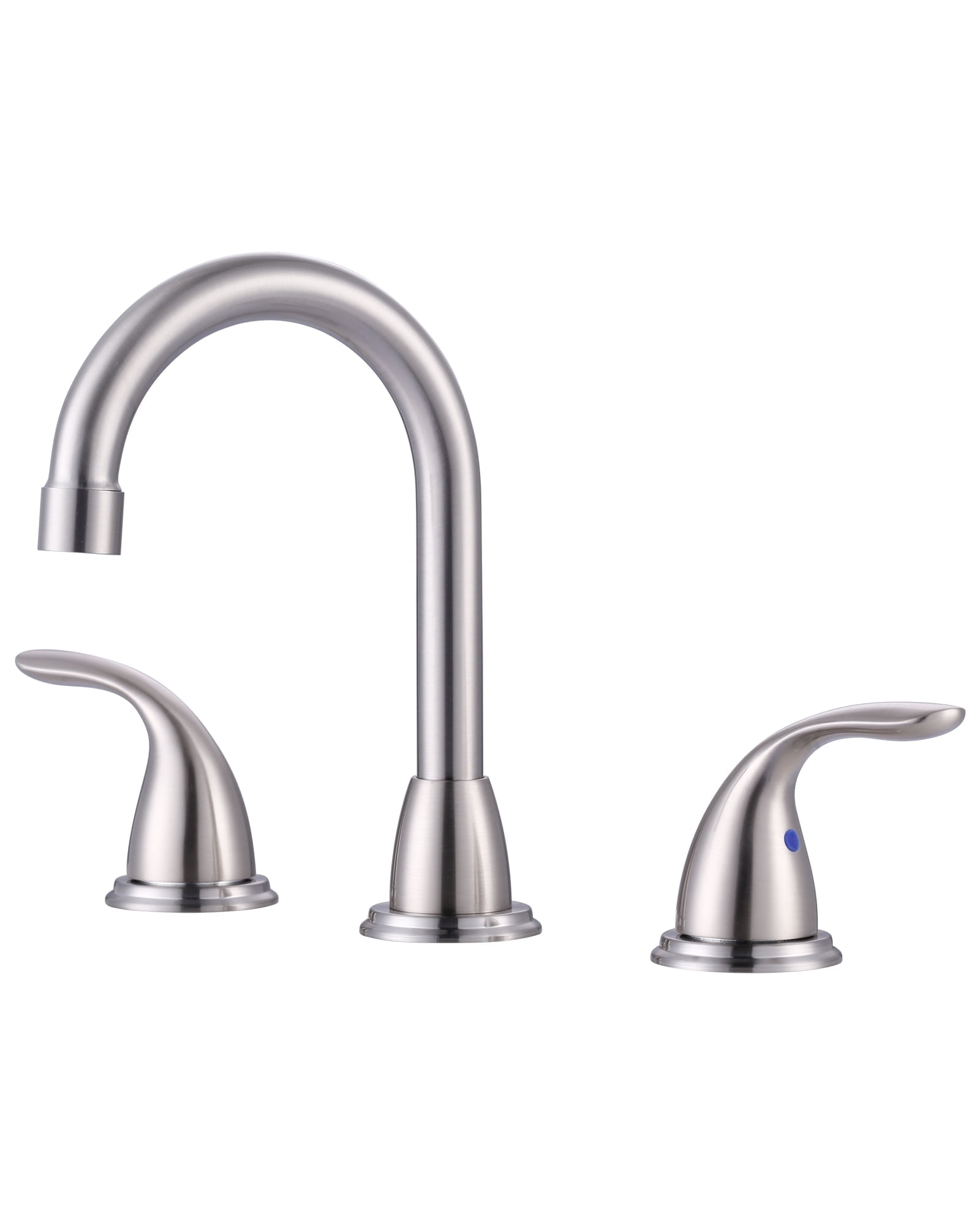 Wowow 3 Hole Widespread Bathroom Sink Faucet in Brushed Nickel,Fit for 6 inch and 8 inch Sink with Pop UP Drain