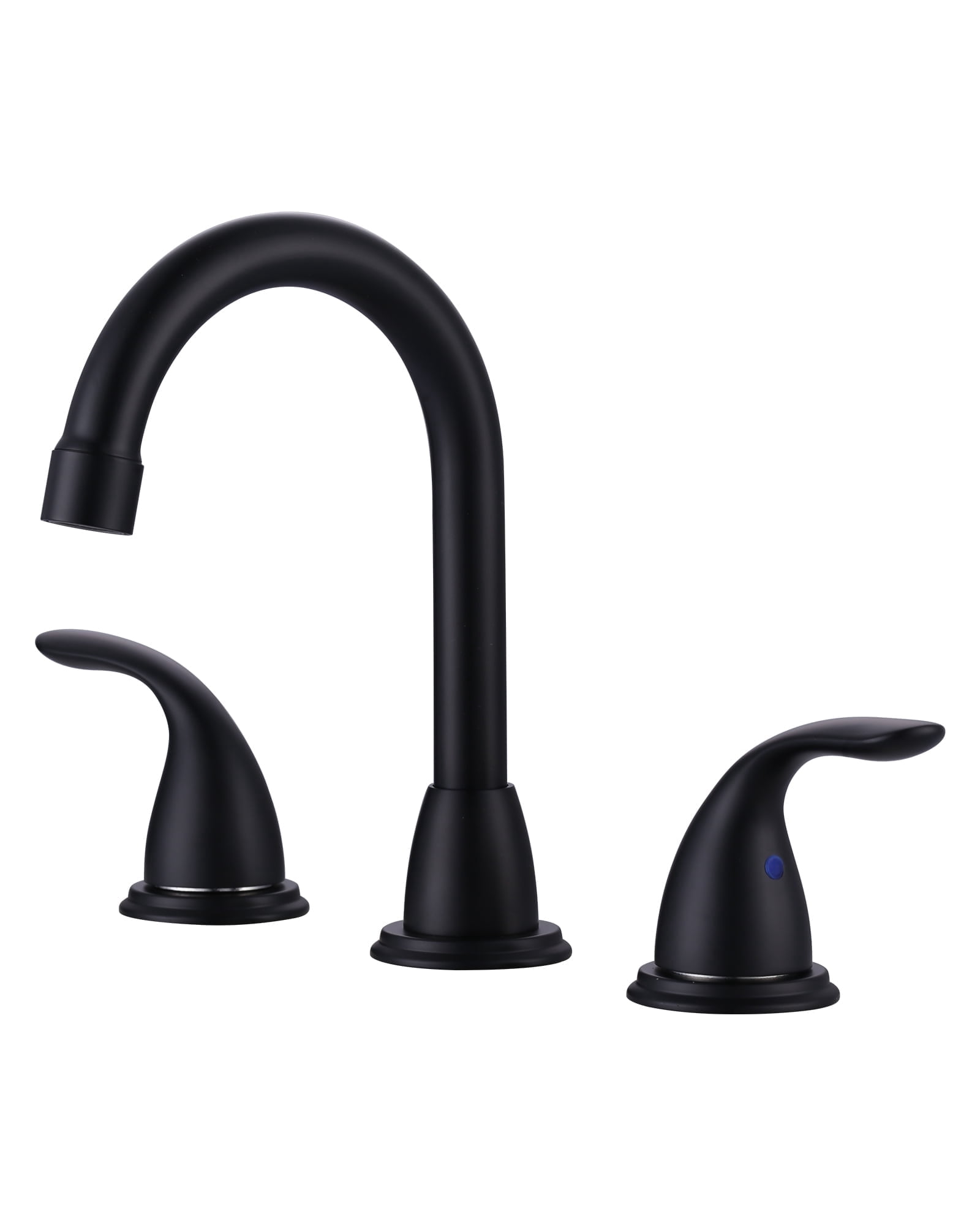 Wowow 3 Hole Widespread Bathroom Sink Faucet in Matte Black,Fit for 6 inch and 8 inch Sink with Pop UP Drain