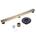 thumbnail image 1 of Wowow 32 Inch Linear Shower Floor Drain, 304 Stainless Steel Bathroom Drains Kit, Rectangular Shower Trench Drain with Reversable Tile-in Pattern Drain Cover & Hair Catcher, 1 of 5