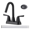 thumbnail image 1 of Wowow 4 in. Stainless Steel Centerset Double Handle Bathroom Faucet in Black, 1 of 8
