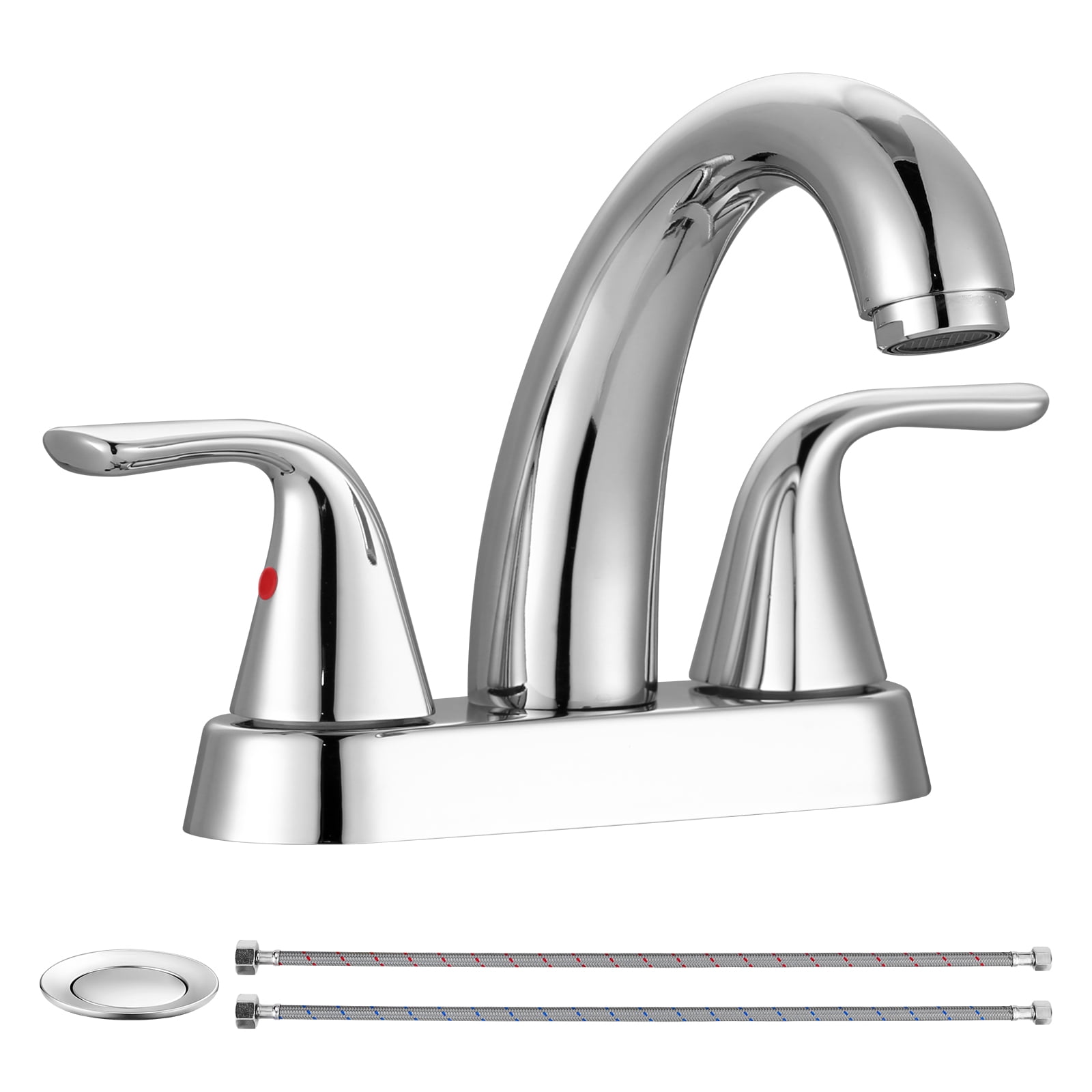 Wowow 4 inch Centerset 2-Handle Bathroom Faucet for Bathroom Sink with Pop Up Drain