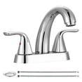 thumbnail image 1 of Wowow 4 inch Centerset 2-Handle Bathroom Faucet for Bathroom Sink with Pop Up Drain, 1 of 9