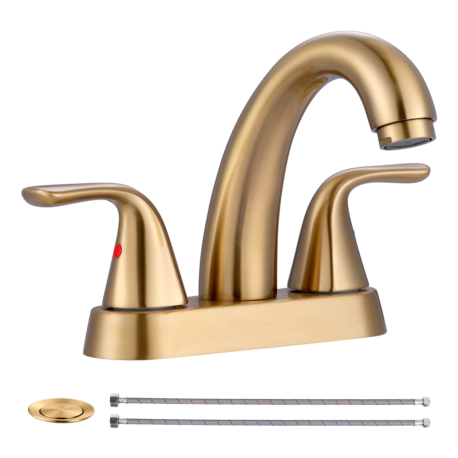 Wowow 4 inch Centerset 2-Handle Bathroom Faucet for Bathroom Sink with Pop Up Drain