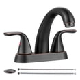 thumbnail image 1 of Wowow 4 inch Centerset 2-Handle Bathroom Faucet in Oil Rubbed Bronze for Bathroom Sink with Pop Up Drain, 1 of 9