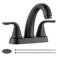 thumbnail image 1 of Wowow 4 inch Centerset 2-Handle Bathroom Faucet in black for Bathroom Sink with Pop Up Drain, 1 of 9