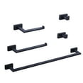 thumbnail image 1 of Wowow 5-Piece Matte Black Decorative Bathroom Hardware Set with Towel Bar,Toilet Paper Holder and Robe Hook, 1 of 5