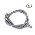 thumbnail image 1 of Wowow 8-Inch Length Faucet Hose Connector Braided Stainless Steel cUPC Supply Lines 1/2-Inch FIP x 1/2-Inch FIP Sink Hose Replacement 1 Pair, 1 of 6