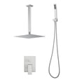 thumbnail image 1 of Wowow 8-Spray 12 in. Wall-Mounted Dual Shower Head and Handheld Shower Head 1.8-GPM in Brushed Nickel, 1 of 6