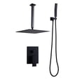 thumbnail image 1 of Wowow 8-Spray 12 in. Wall-Mounted Dual Shower Head and Handheld Shower Head 1.8-GPM in Matte Black, 1 of 5