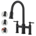 thumbnail image 1 of Wowow 8 in. Double Handle Pull Out Sprayer Kitchen 3 Hole Included Supply Lines in Black, 1 of 8
