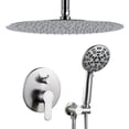 thumbnail image 1 of Wowow 8-spray 12in. Dual Shower Head and Handheld Shower Head in Brushed Nickel, 1 of 8