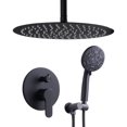 thumbnail image 1 of Wowow 8-spray 12in. Dual Shower Head and Handheld Shower Head in Matte Black, 1 of 8
