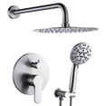 thumbnail image 1 of Wowow 9-Spray Patterns with 1.8 GPM 10 in. Wall Mount Rain Fixed Shower Heads in 10 in. Brushed Nickel, 1 of 8