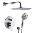 thumbnail image 1 of Wowow 9-Spray Patterns with 1.8 GPM 12 in. Wall Mount Rain Fixed Shower Heads in 12 in. Brushed Nickel, 1 of 8