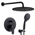 thumbnail image 1 of Wowow 9-Spray Patterns with 1.8 GPM 12 in. Wall Mount Rain Fixed Shower Heads in 12 in., Matte Black, 1 of 8