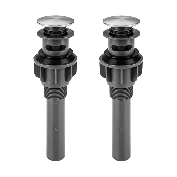 Wowow Bathroom Sink Drain with Overflow 2 Pack, Brushed Nickel Pop Up Drain