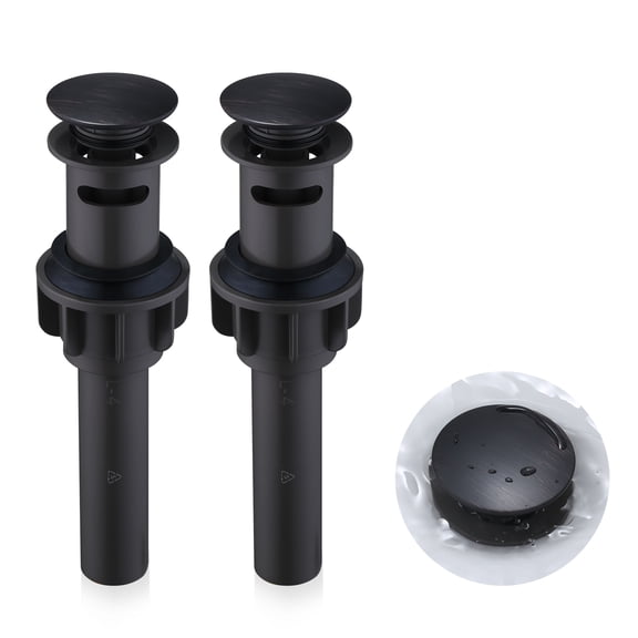 Wowow Bathroom Sink Drain with Overflow 2 Pack, Oil Rubbed Bronze Pop Up Drain