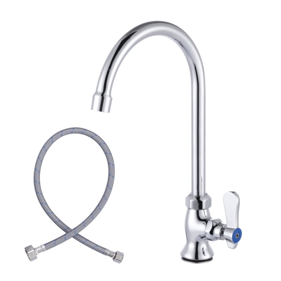 Wowow Brass Single Handle Deck Mount Standard Kitchen Faucet in Polished Chrome