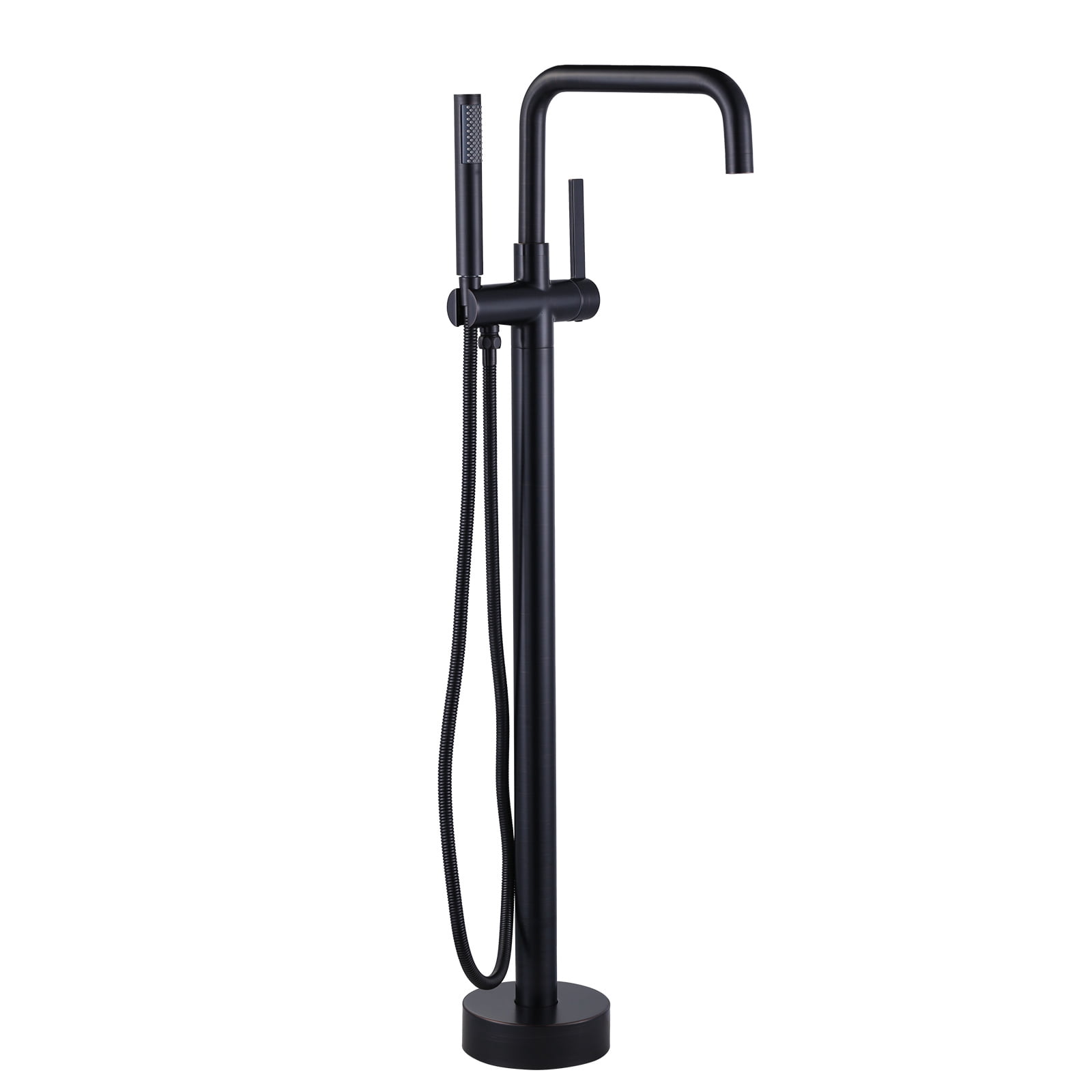 Wowow Brass Single-Handle Freestanding Tub Faucet Floor Mounted with Hand Shower in Oil Rubbed Bronze