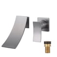 thumbnail image 1 of Wowow Brushed Nickel Single Handle Wall Mounted Bathroom Faucet Rough in Valve Included, 1 of 8