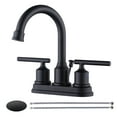 thumbnail image 1 of Wowow Centerset 2 Handle Black  Bathroom Sink Faucet 4 inch Basin Faucet with Drain, 1 of 6