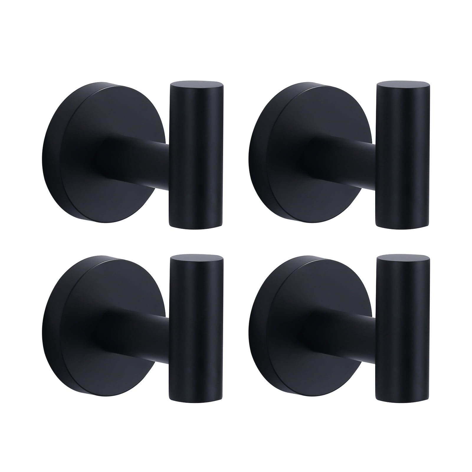 Wowow J-Hook Wall Mounted Bathroom Matte Black Robe/Towel Hook in ...