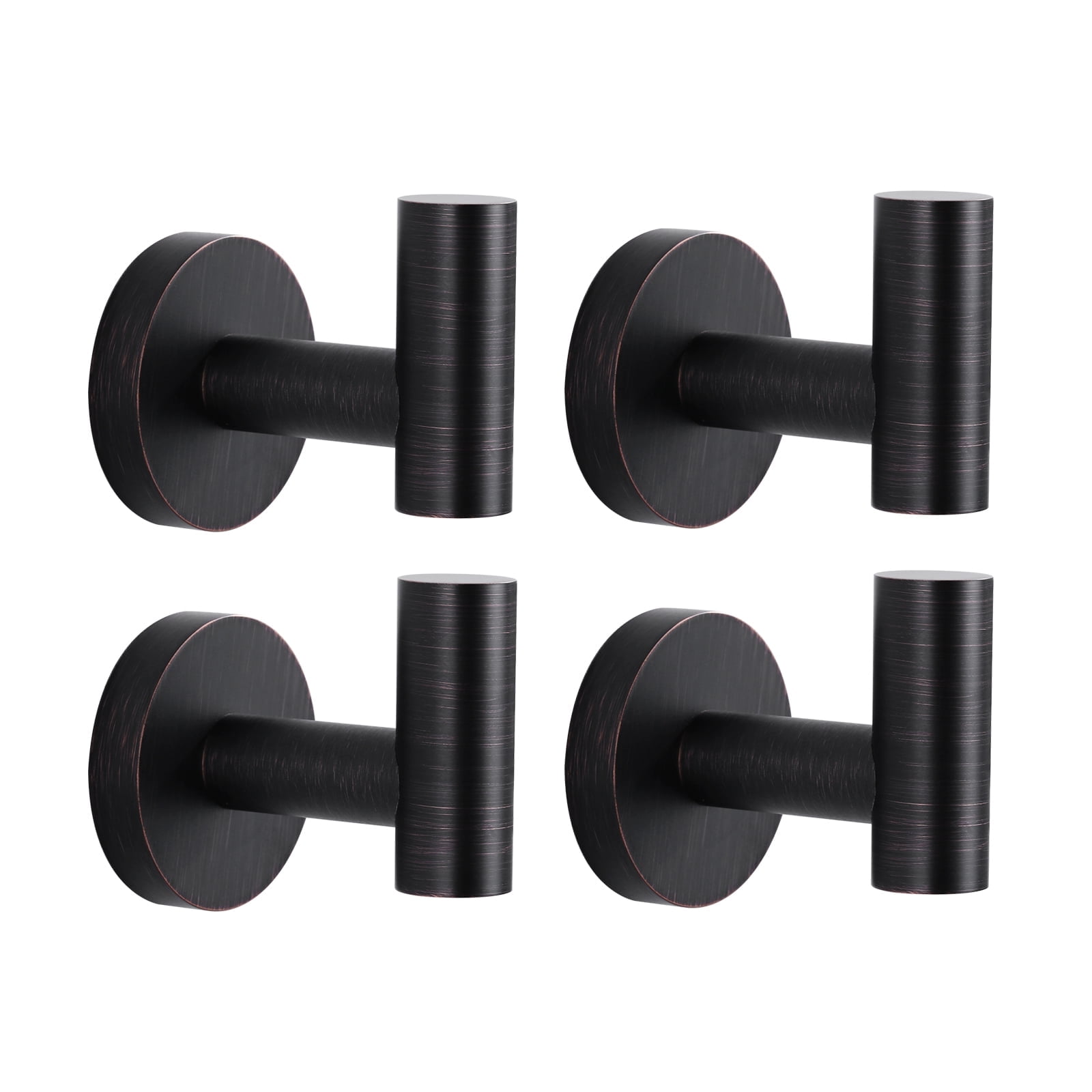 Wowow J-Hook Wall Mounted Bathroom Oil Rubbed Bronze Robe/Towel Hook in Stainless Steel (4-Pack)