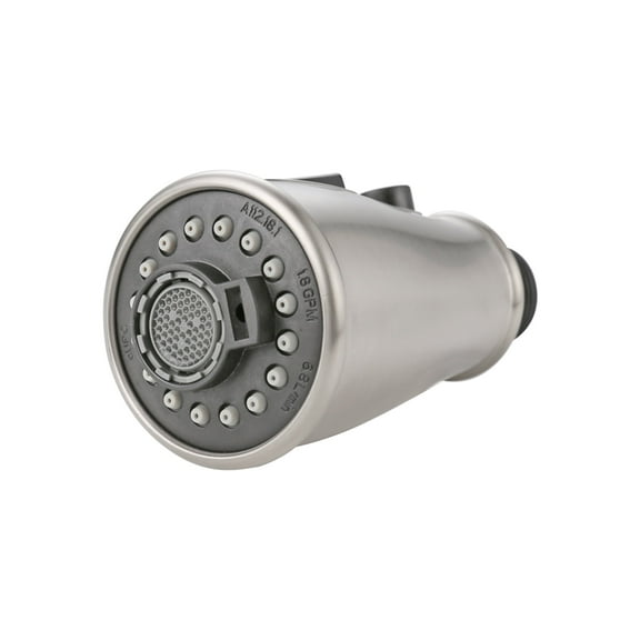 Wowow Kitchen Faucet Head Replacement Brushed Nickel, 3 Function Pull Out Spray Nozzle with 9 Adapters for Kitchen Sink Faucet，US Standard for Moen Kohler Delta Faucets G1/2 Male Connector