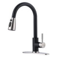thumbnail image 1 of Wowow Kitchen Faucets for Sink 1 or 3 Hole, High Arc Stainless Steel Kitchen Sink Faucet with Sprayer, Brushed Nickel and Black Faucet for Kitchen RV Laundry Sinks, 1 of 8