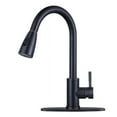 thumbnail image 1 of Wowow Kitchen Pull Down Lever Single Handle Kitchen Faucet with Deckplate, Oil Rubbed Bronze, 1 of 7