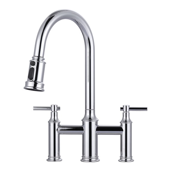 Wowow Matte Black 15.7 in. Pull Down Sprayer Kitchen Faucet with 360° Swivel and Waterfall Spout