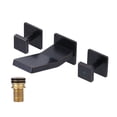 thumbnail image 1 of Wowow Modern Double Handle Wall Mounted Bathroom Faucet with Waterfall Spout in Oil Rubbed Bronze, 1 of 8