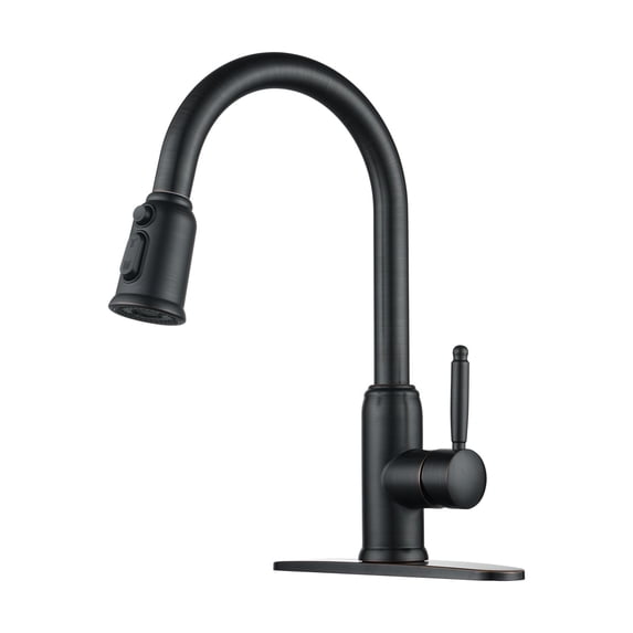Wowow Pull Down Kitchen Faucet High Arc Single Handle Kitchen Sink Faucet in Oil Rubbed Bronze