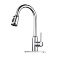 thumbnail image 1 of Wowow Pull Down Kitchen Faucet High Arc Single Handle Kitchen Sink Faucet in Polished Chrome, 1 of 5