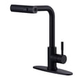 thumbnail image 1 of Wowow Pull Down Waterfall Kitchen Faucet with 3-Mode Sprayer in Matte Black for Kitchen Sink, 1 of 7
