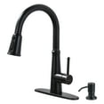 thumbnail image 1 of Wowow Pull Out Kitchen Faucet with Deck Plate & 3 Functions in Matte Black, 1 of 4