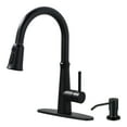 thumbnail image 1 of Wowow Pull Out Kitchen Faucet with Deck Plate & 5 Functions in Matte Black, 1 of 4