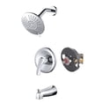 thumbnail image 1 of Wowow Shower Faucet with Valve, Bathroom Tub Shower Faucet Kit, Single Handle Rain Shower Head with Tub Spout, Chrome, 1 of 8