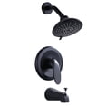 thumbnail image 1 of Wowow Single-Handle 5-Spray Settings Shower Faucet 1.8 GPM with Adjustable Head and Tub Spout in Matte Black (Valve Included), 1 of 8
