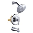 thumbnail image 1 of Wowow Single Handle 5-Spray Shower Faucet 1.8 GPM with High Pressure Balance, Corrosion Resistance in Polished Chrome, 1 of 8