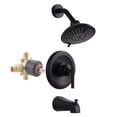 thumbnail image 1 of Wowow Single-Handle 5-Spray Shower Faucet 1.8 GPM with Low Lead in Matte Black, 1 of 8
